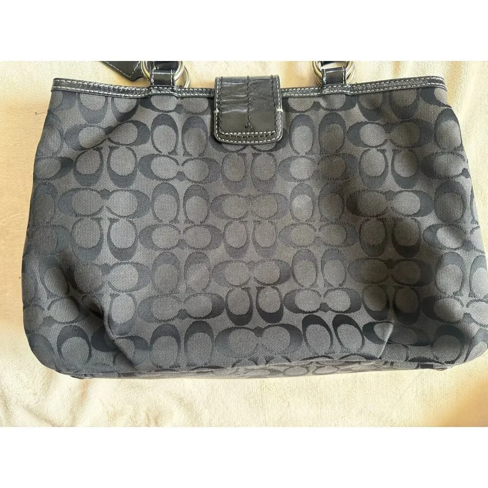 Coach Soho Signature East West Buckle Tote Shoulder Bag F18750